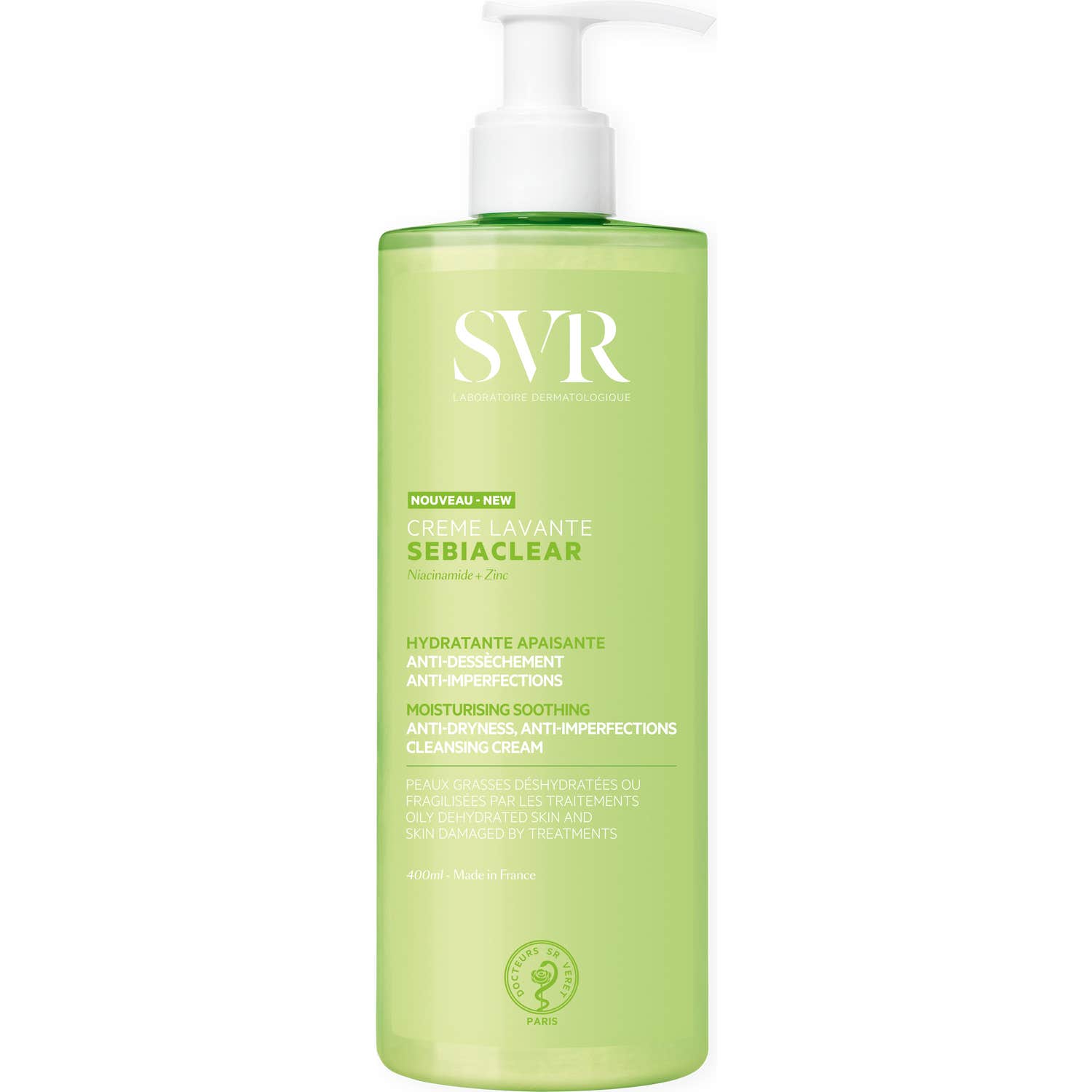 SVR Sebiaclear Crème Lavante Hydratante Apaisante 400ml