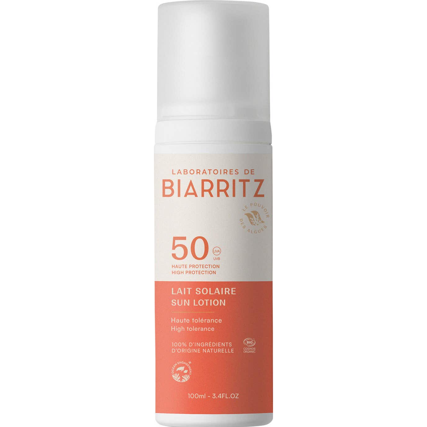 Les Laboratoires De Biarritz Algamaris Lait Solaire Spf50 Certifié Bio