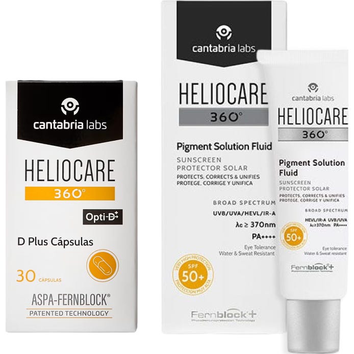 Heliocare Pack 360º Pigment Solution Fluid SPF50+ 50 ml + D Plus Cápsulas 30 caps