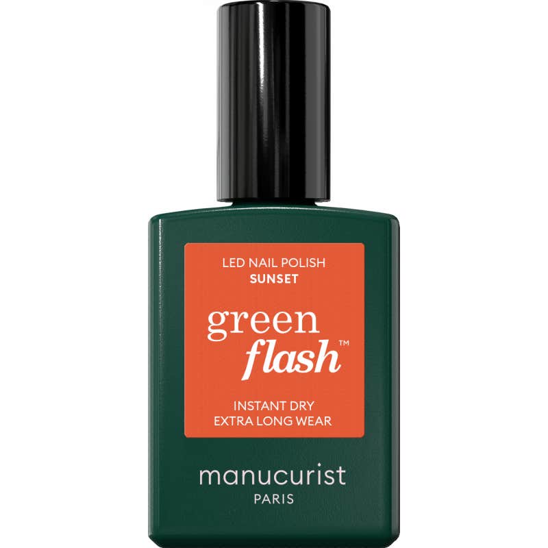 Orange Manucurist Green Flash Led Nail Polish Sunset 15Ml
