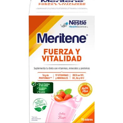 Meritene® Force et Tonus Shakes Goût Fraise 15 sachets