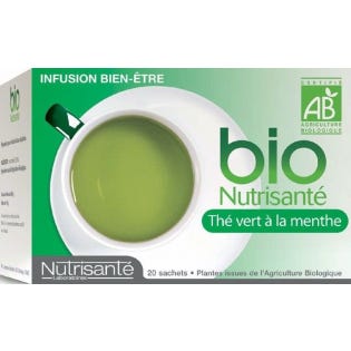Nutrisanté Infusion Bio Thé Vert À La Menthe 20 Sachets