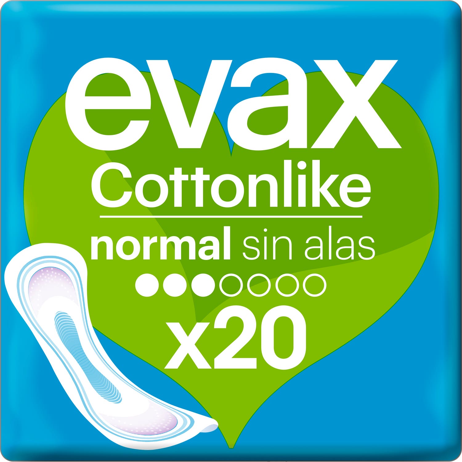 Evax Cottonlike normal pad sans ailes 20 pcs