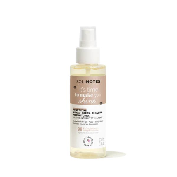 Solinotes Huile Sèche Tonka Corps Visage & Cheveux 100ml
