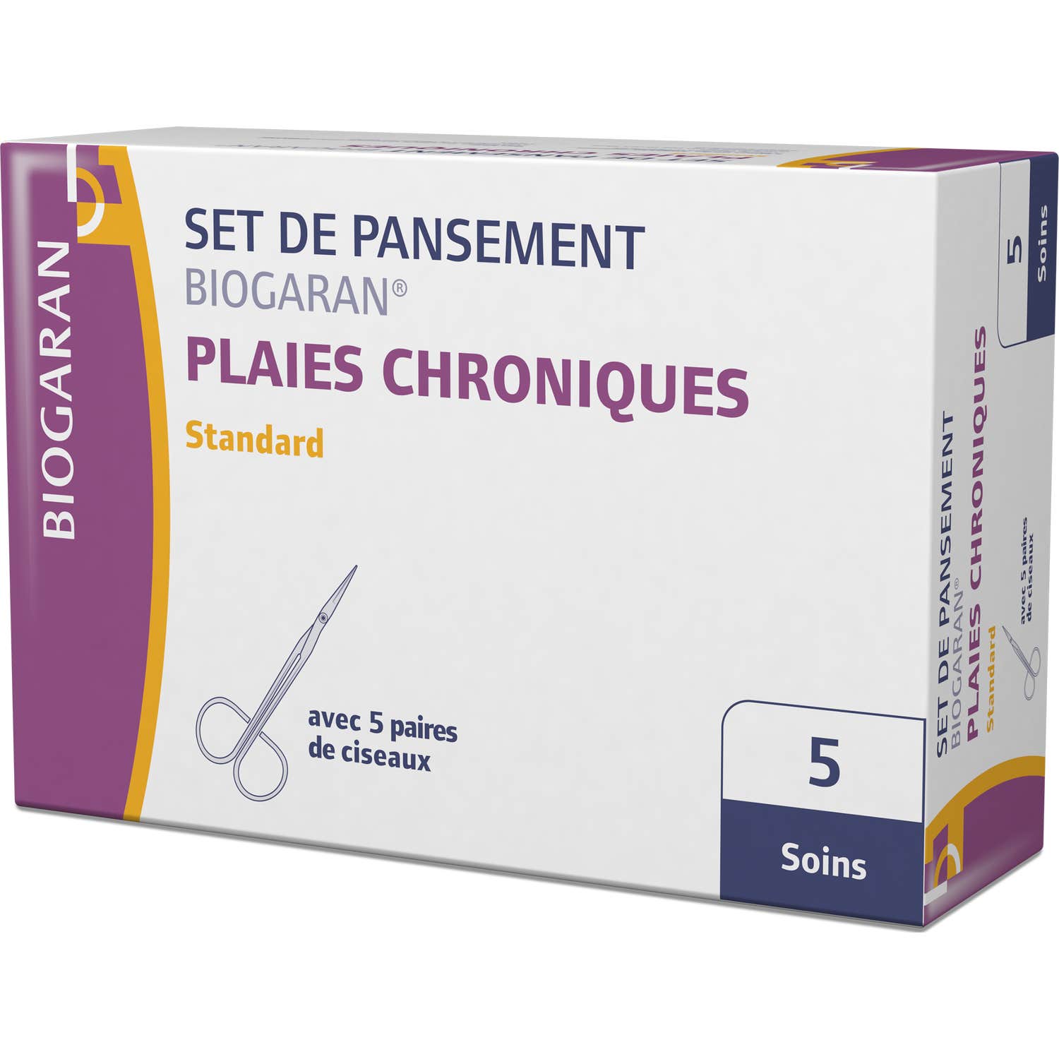 Biogaran Set Pansement Plaies Chroniques Std 5uts