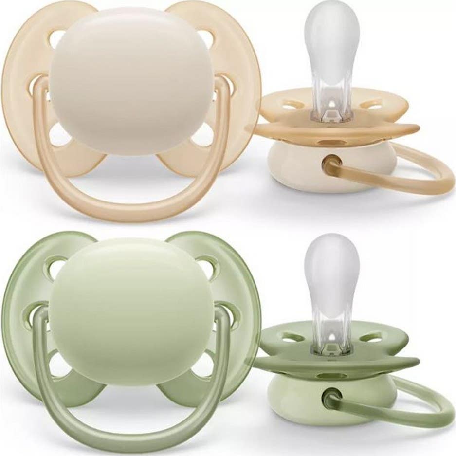 Philips Avent Ultra Soft Chupete 0-6M Beige/Verde 2uds