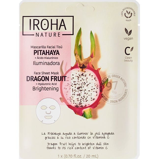 Iroha Nature Mascarilla Facial Tisú Iluminadora Pitahaya 20ml