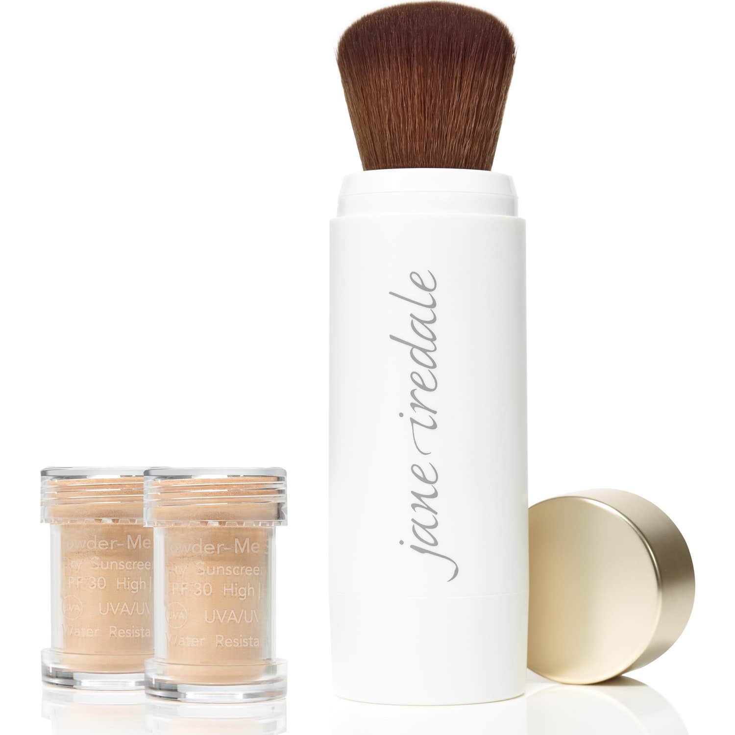 Jane Iredale Set Powder-Me Brush Spf30 + 2 Recharges Nude