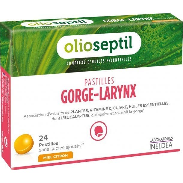 Olioseptil Pastilles Gorge Larynx Miel Citron X 24
