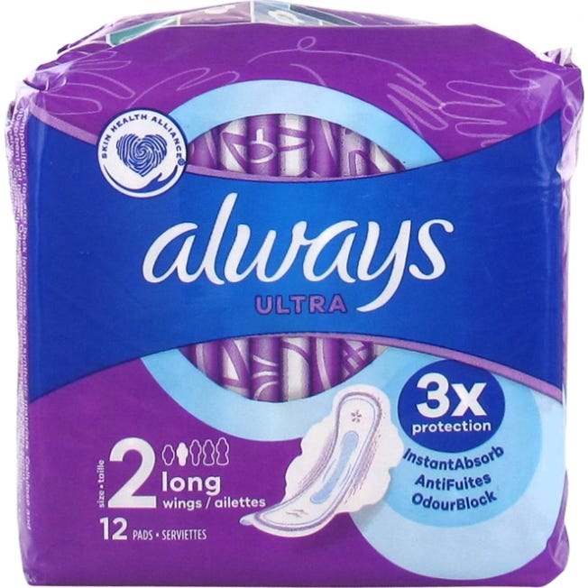 Always Lingettes Ultra Long Plus 12uts