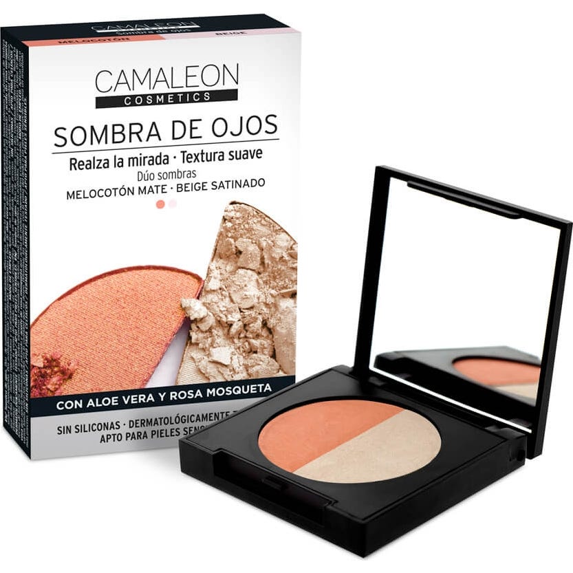 Camaleon Cosmetics Fard à Paupières Pêche + Beige 2 x 2.3g