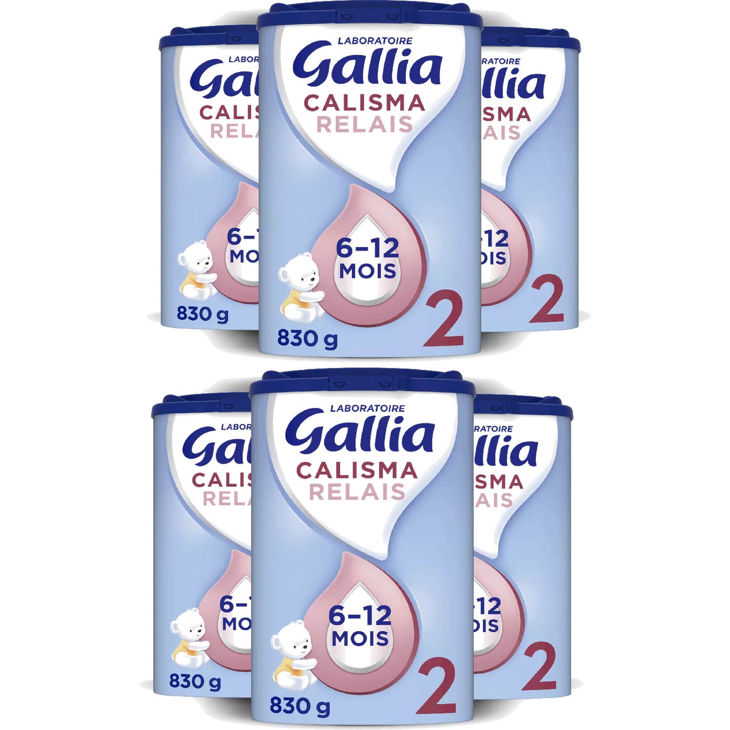 Gallia Calisma Relais Pack Lait Bébé 2 6-12M 6x830 g