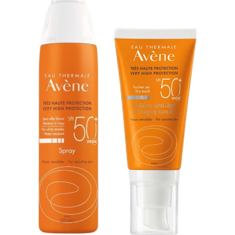 Avène Pack SolaireAnti-Âge SPF50+ 50ml + Spray Solaire SPF50+ Peaux Sensibles 200ml