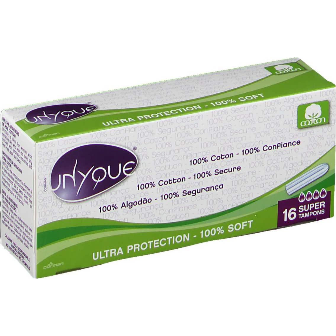 Unyque Tampon Périodique Coton Super 16 tampons