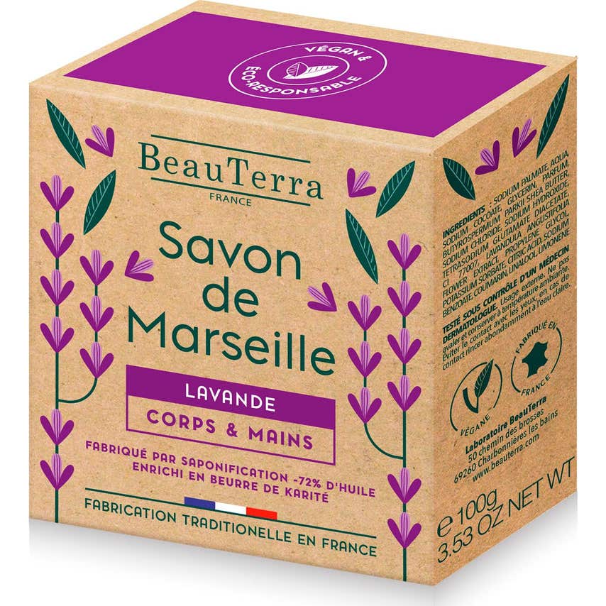BeauTerra Savon de Marseille Lavande 100g