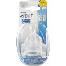 Avent Tétine Airflex Silicone Débit lent 0 mois+