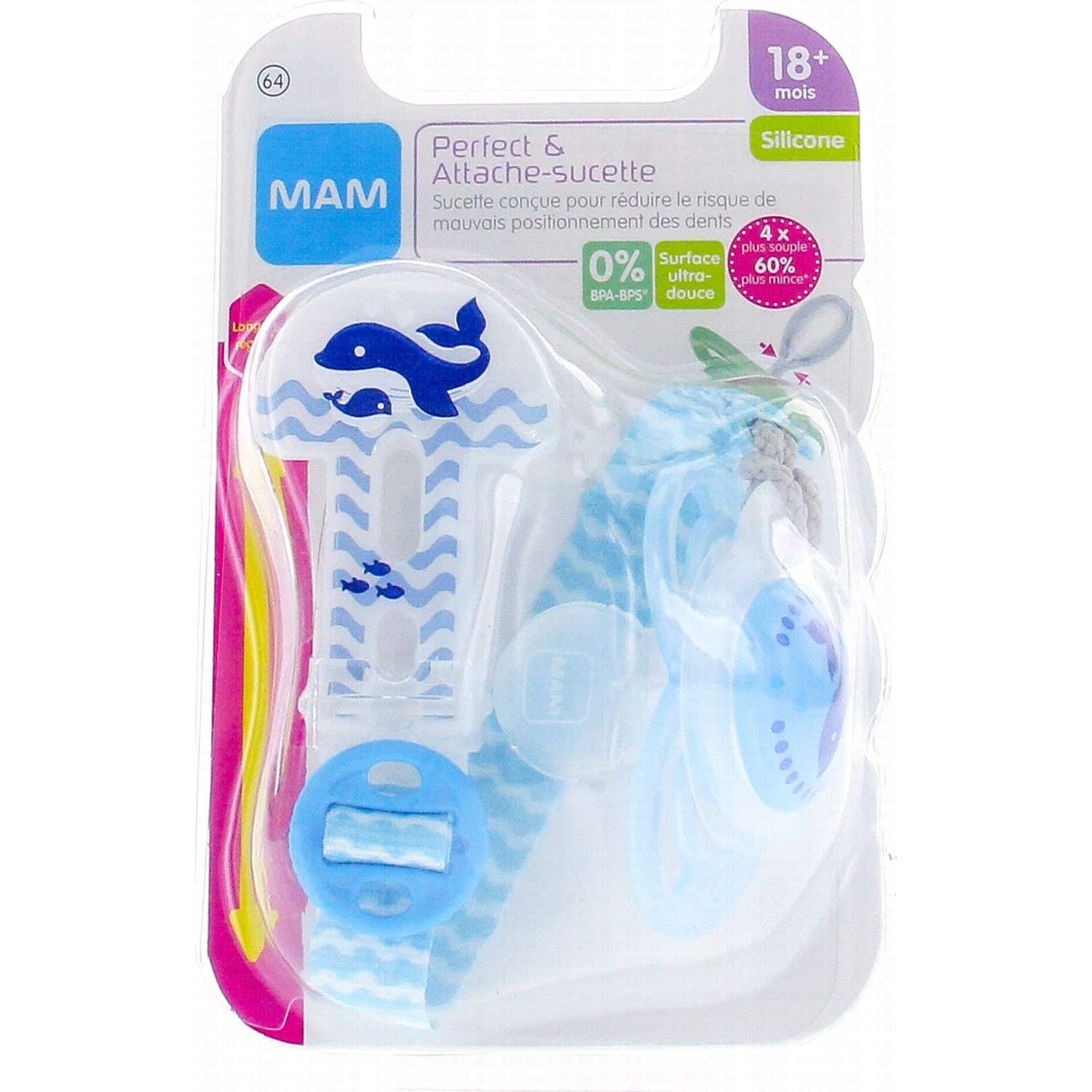 Mam Kit Sucette 18M+ Silicone 1ut