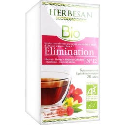Herbesan Infusion Hibiscus Framboise Citron Elimination Bio 20 sachets
