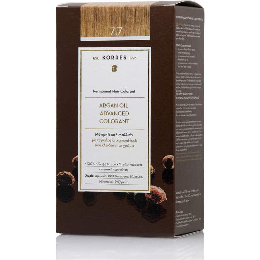 Korres Huile d'Argan Coloration 7.7 Blond Marron 50ml