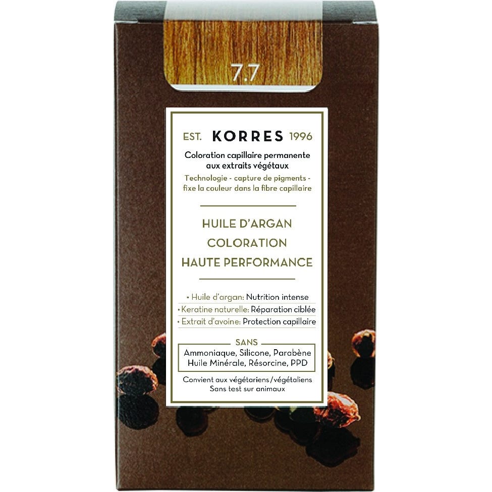 Korres Huile d'Argan Coloration 7.7 Blond Marron 50ml