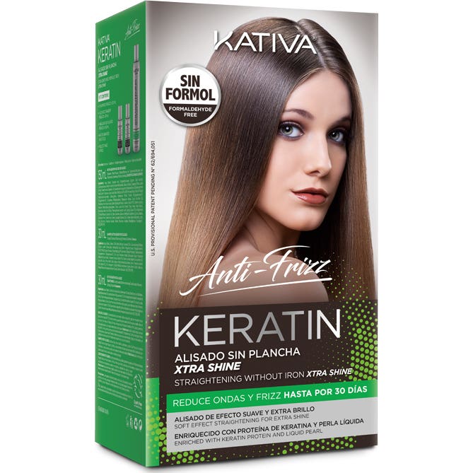 Kativa Keratin Anti-Frizz Straightening Sans Fer à Lisser Extra Brillant 30 Jours