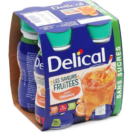 Delical Boisson Fruitée Orange 4x200ml