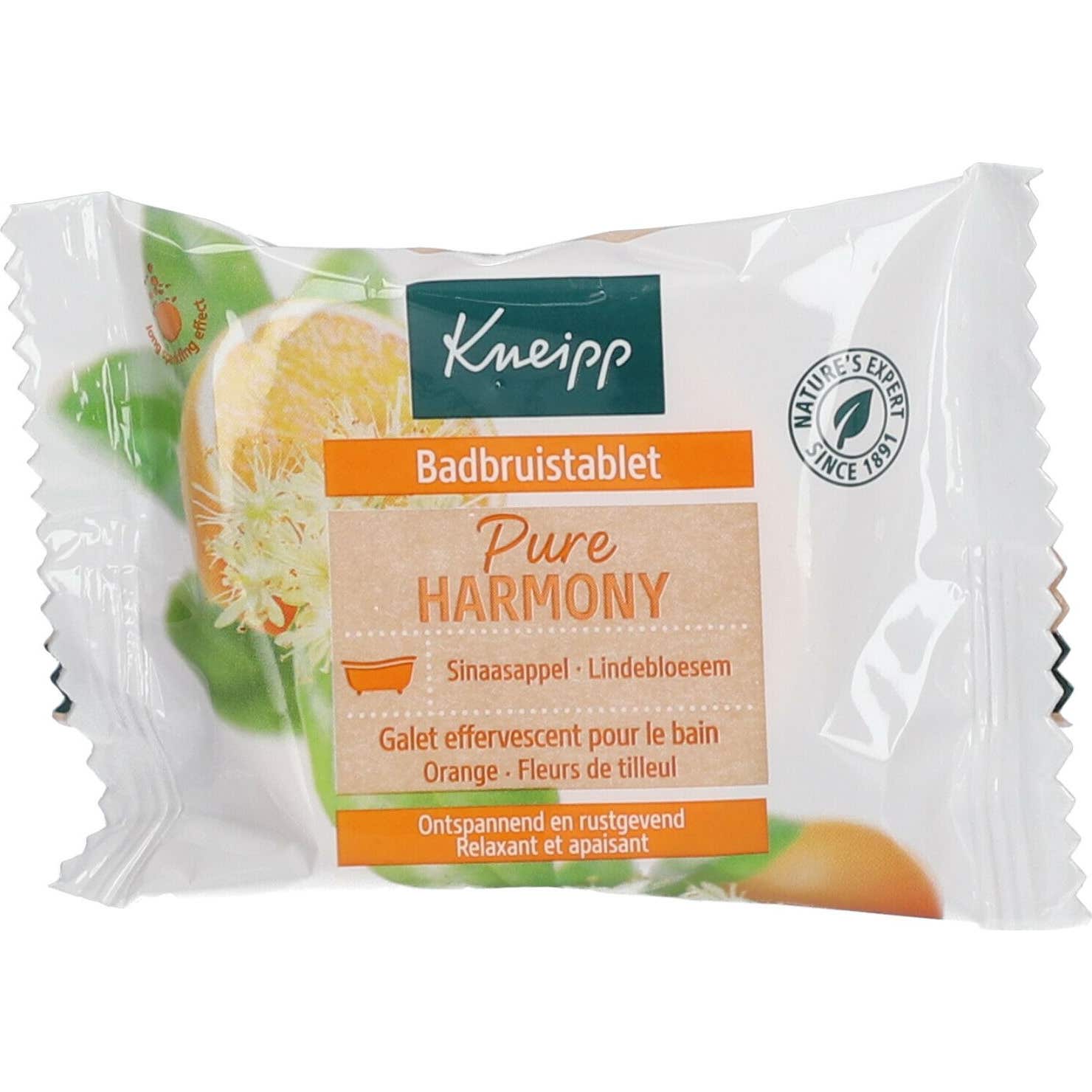 Kneipp Bulle D'Harmonie Galet Effervescent Pour Le Bain Oranger Et Fleurs de Tilleul 80g