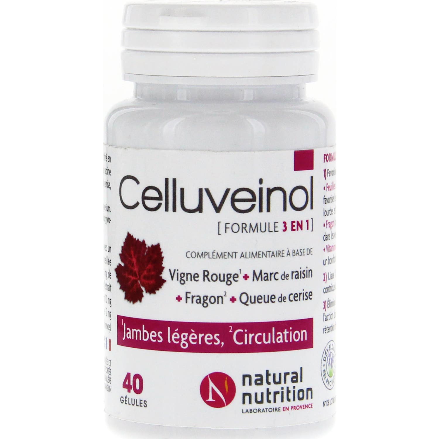Natural Nutrition Celluveinol Bio 60 Gélules