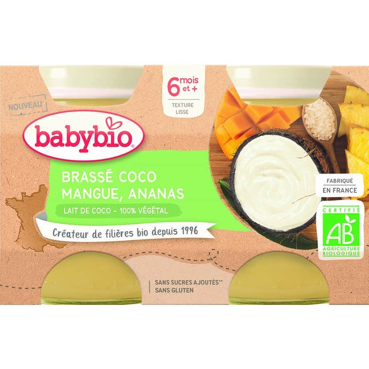 BabyBio Brasse Coco Mangue Ananas 2x130g