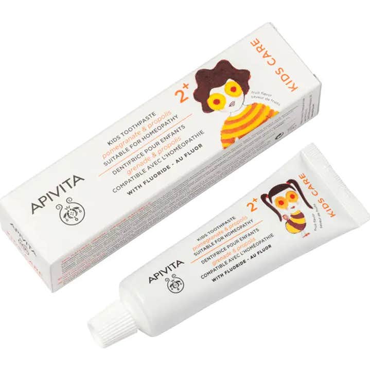 Apivita Kids 2+ Children's Dental Cream Fruit Flavor With Pomegranate And Pr