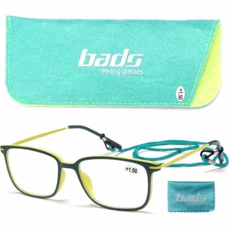 Lunettes de lecture Bads Lunettes de lecture en métal vert jaune 2.50 1pièce