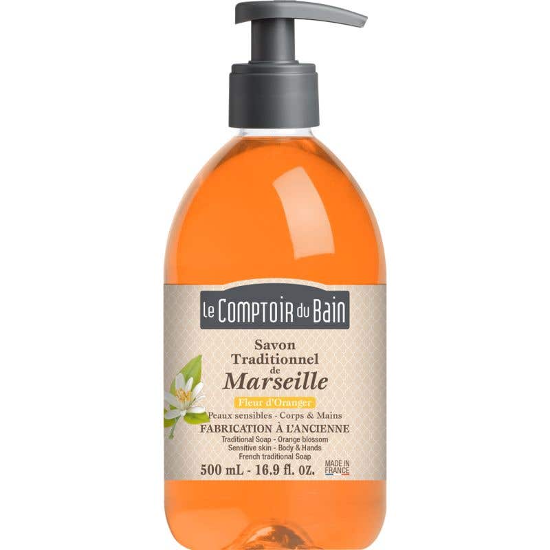 Le Comptoir Du Bain Savon Traditionnel De Marseille Fleur D'Oranger 500ml