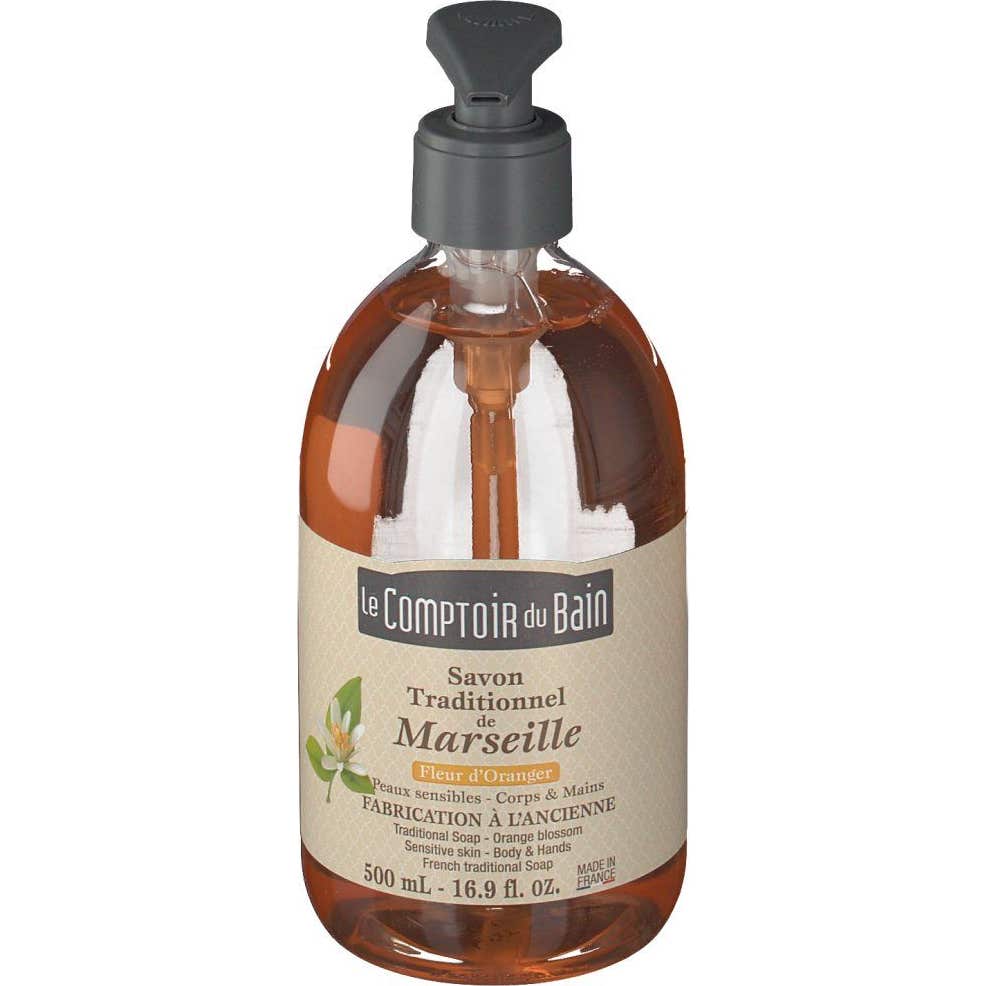 Le Comptoir Du Bain Savon Traditionnel De Marseille Fleur D'Oranger 500ml