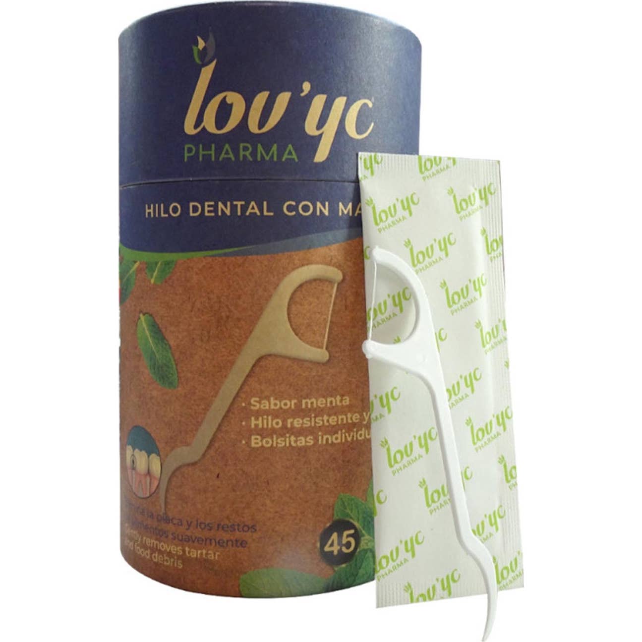 Lov'yc Fil Dentaire avec Manche Menthe 45uts