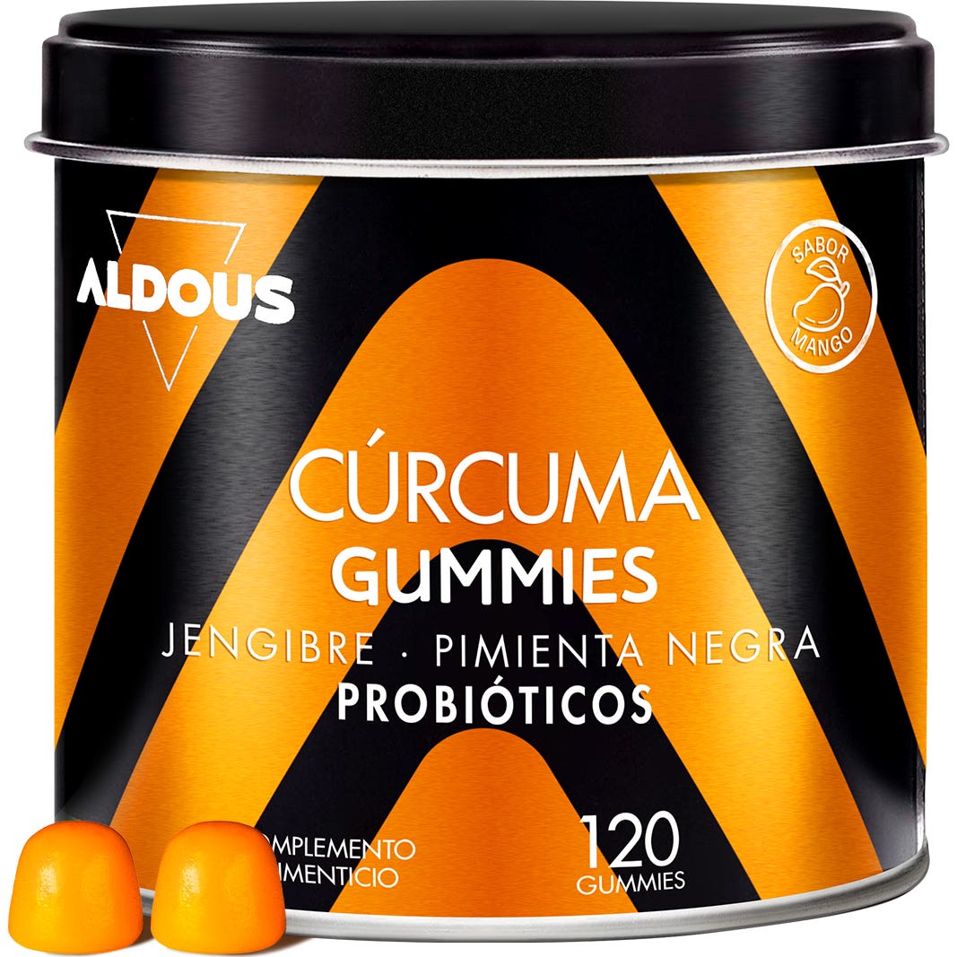 Aldous Bio Curcuma Gingembre Poivre Noir Probiotiques 2500mg 120 Gummies