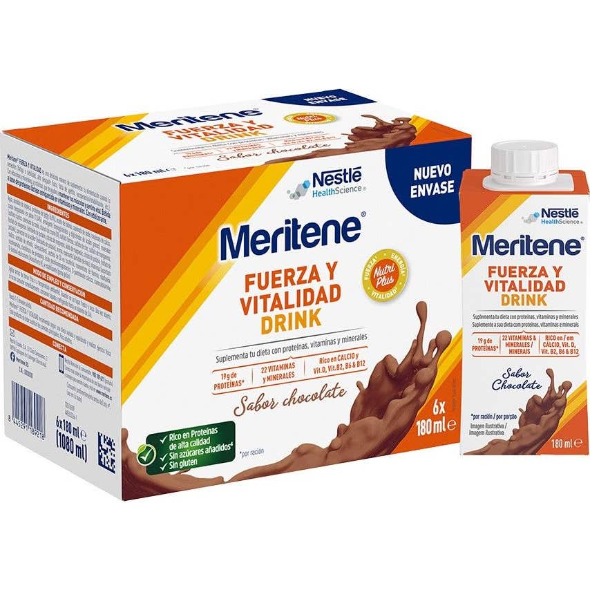 Meritene Fuerza y Vitalidad Drink Chocolate 6x180ml