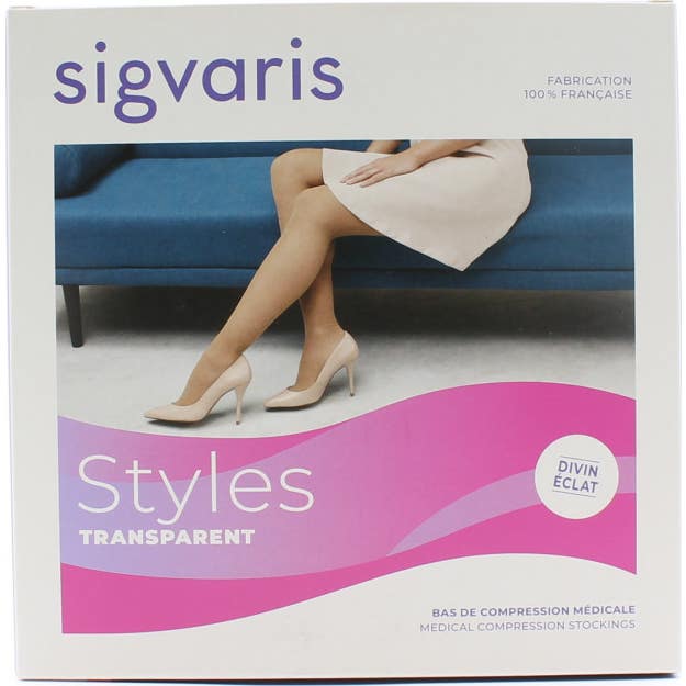 Sigvaris 2 Style Transparent Chaussette Bleu Nuit NM 1 Paire