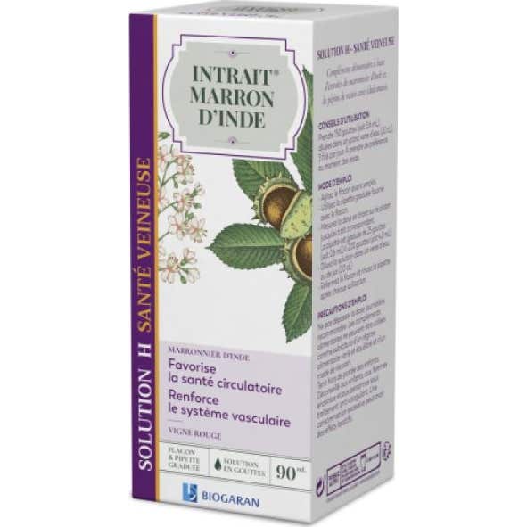 Biogaran Intrait Marron D'Inde Solution H Santé Veineuse 90ml