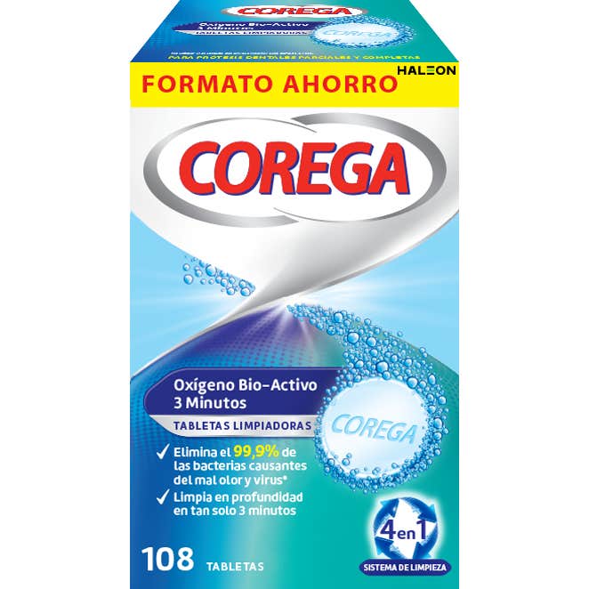 Corega Oxygen Bio-Active Dental Cleaning 108 Tablets