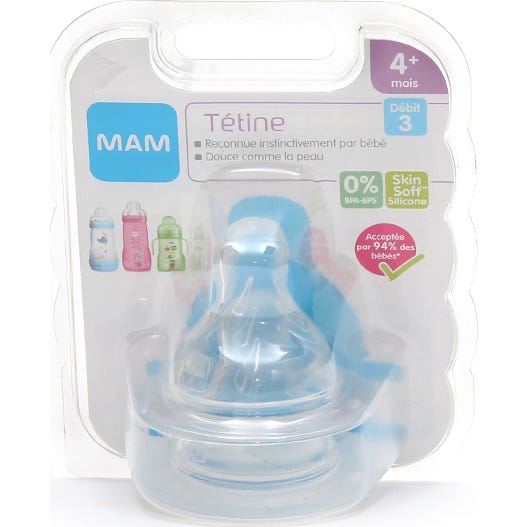 Mam Tétine Débit Rapide Vitesse 4 Mois+ 2 Tétines