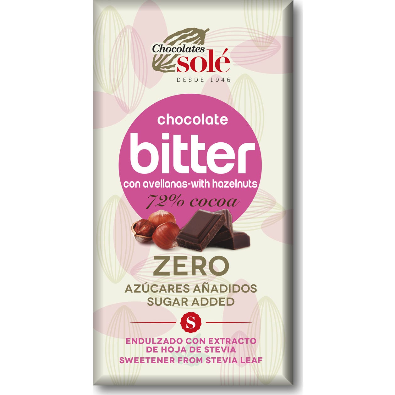 Chocolates Sole Chocolat Bitter 72% Zero 100g