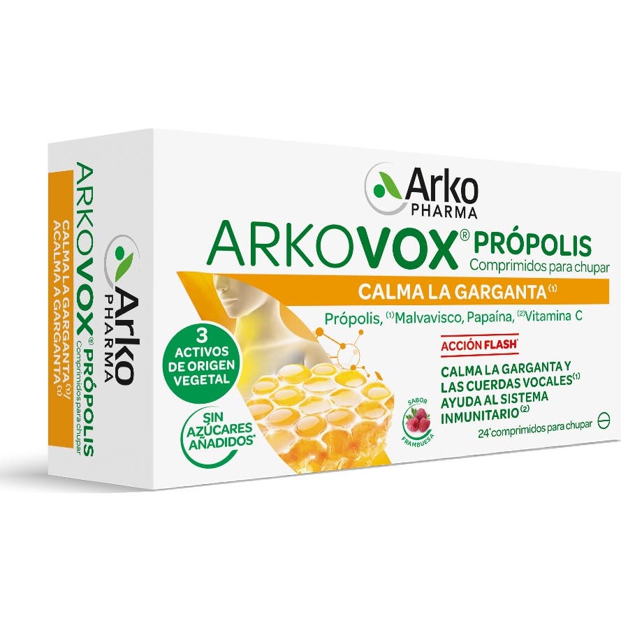 Arkovox propolis + vitamine C saveur framboise 24comp