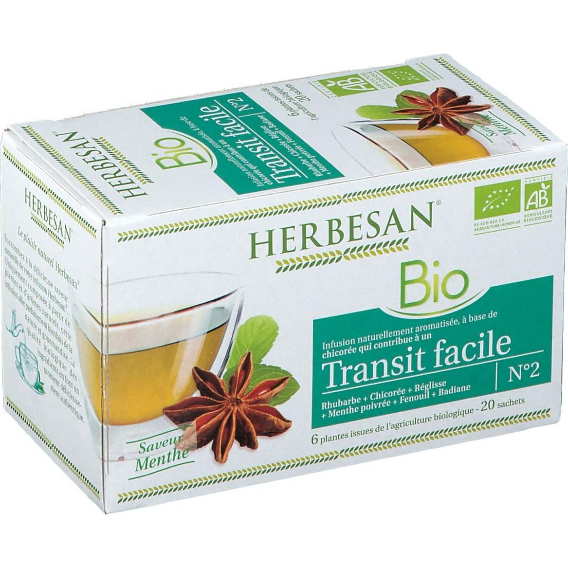 Herbesan Infusion Chicorée Transit Facile Bio 20 sachets