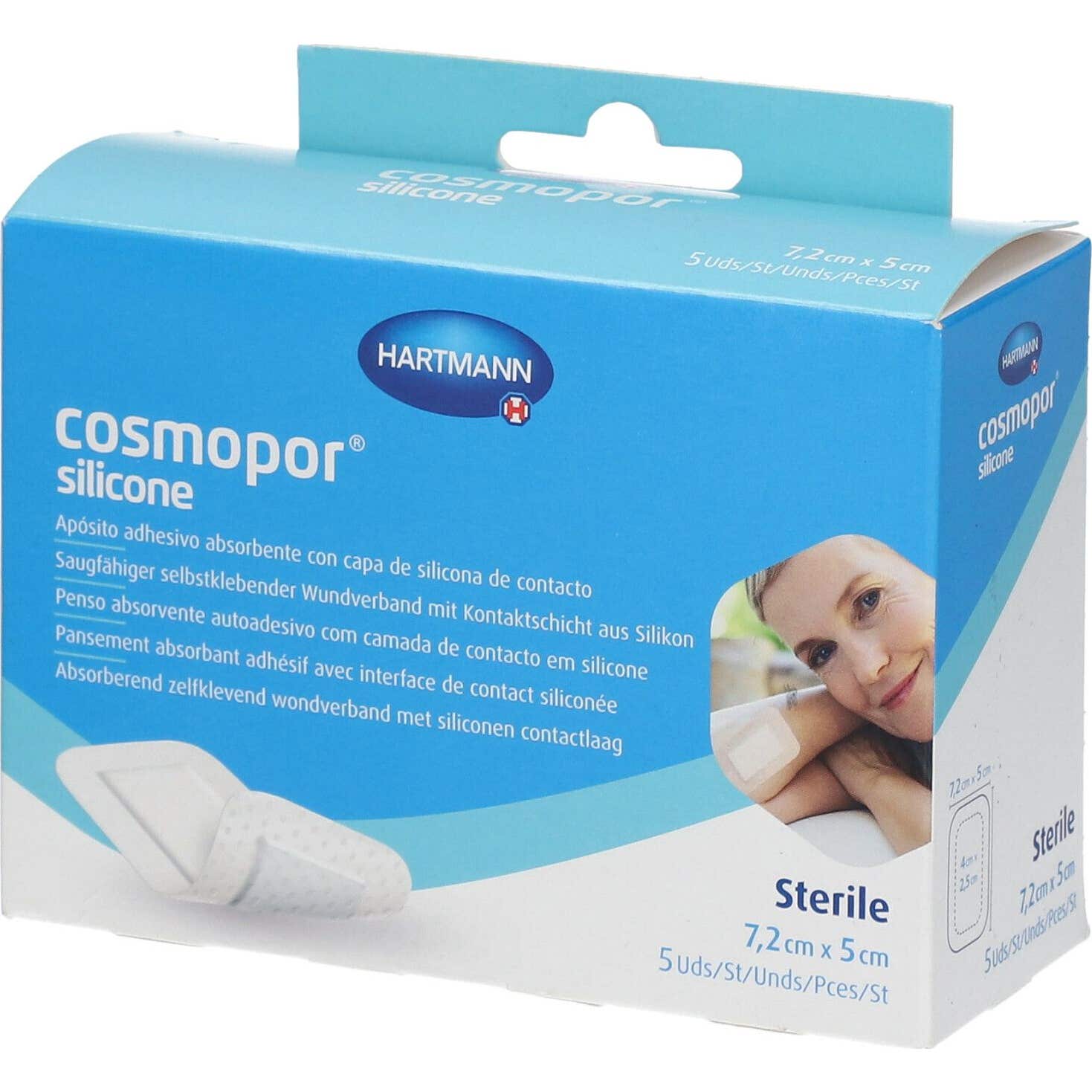 Cosmopor Silicone Pansement Stérile 7,2x5cm 5uts