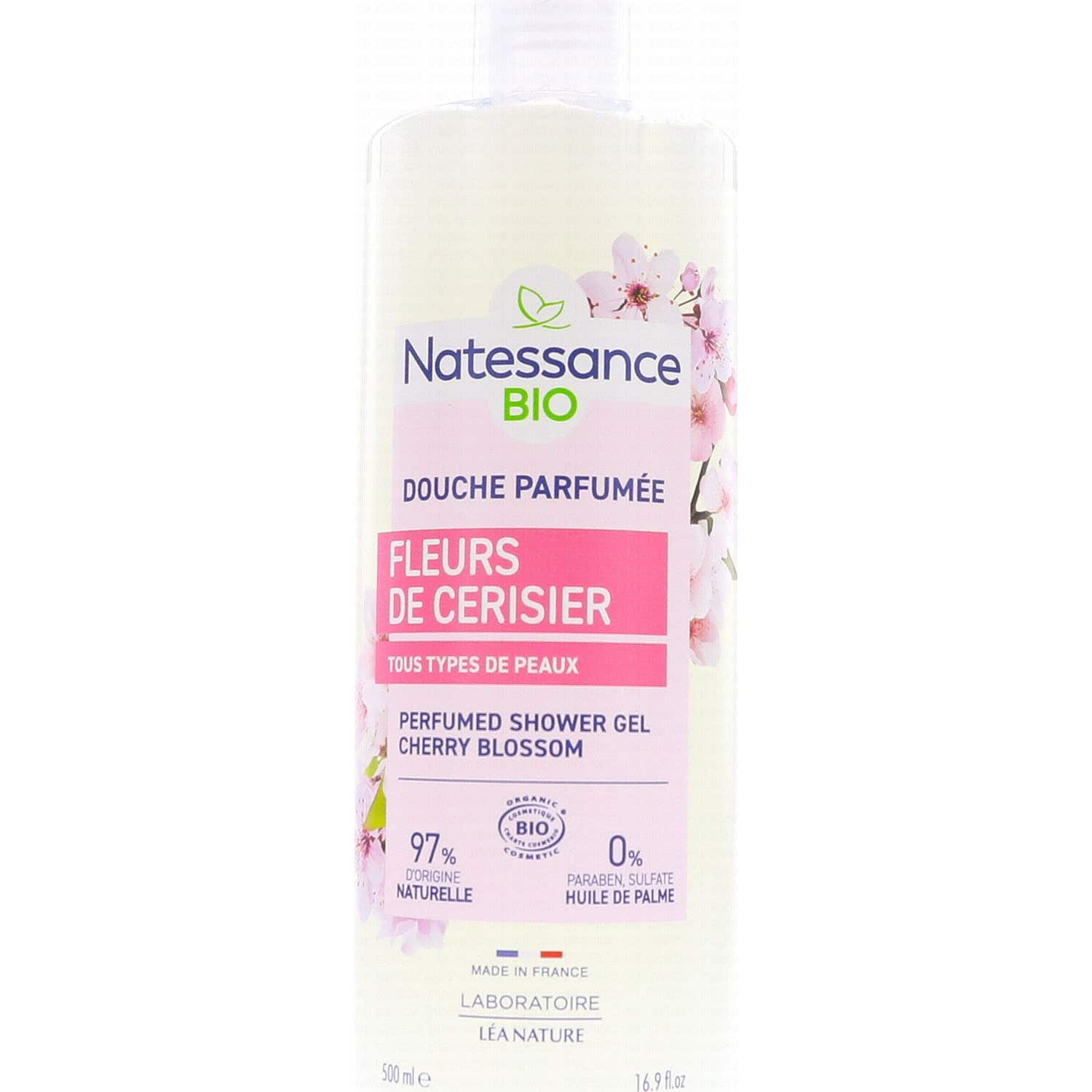 Natessance Gel Douche Parfumée Fleurs de Cerisier Bio 500 ml