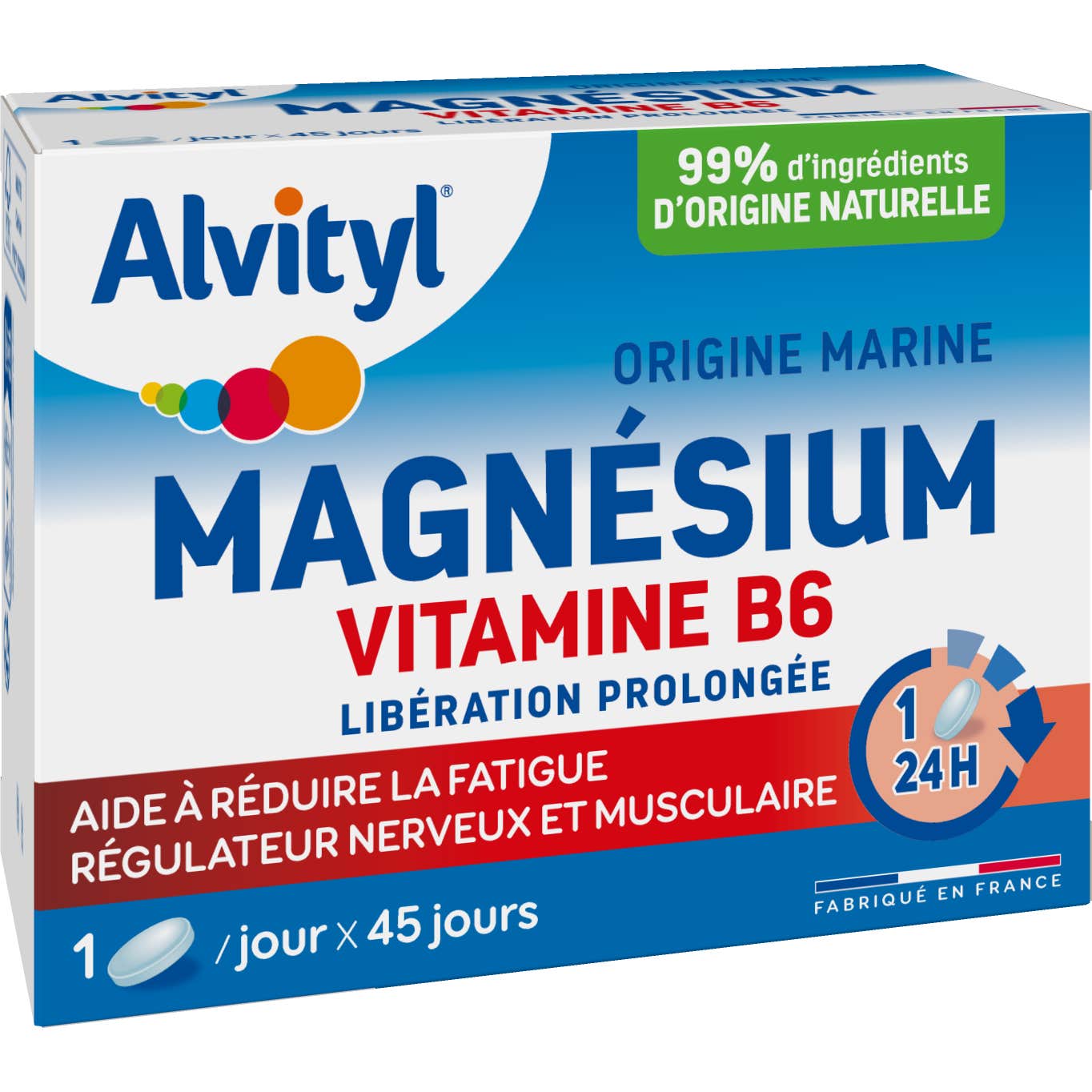Alvityl Magnésium Vitamine B6 Liberation Prolongée 45 Comprimés