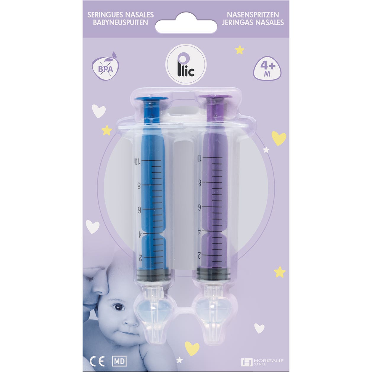 Plic Care Seringue Nasale Bébé Bicolores 2uts