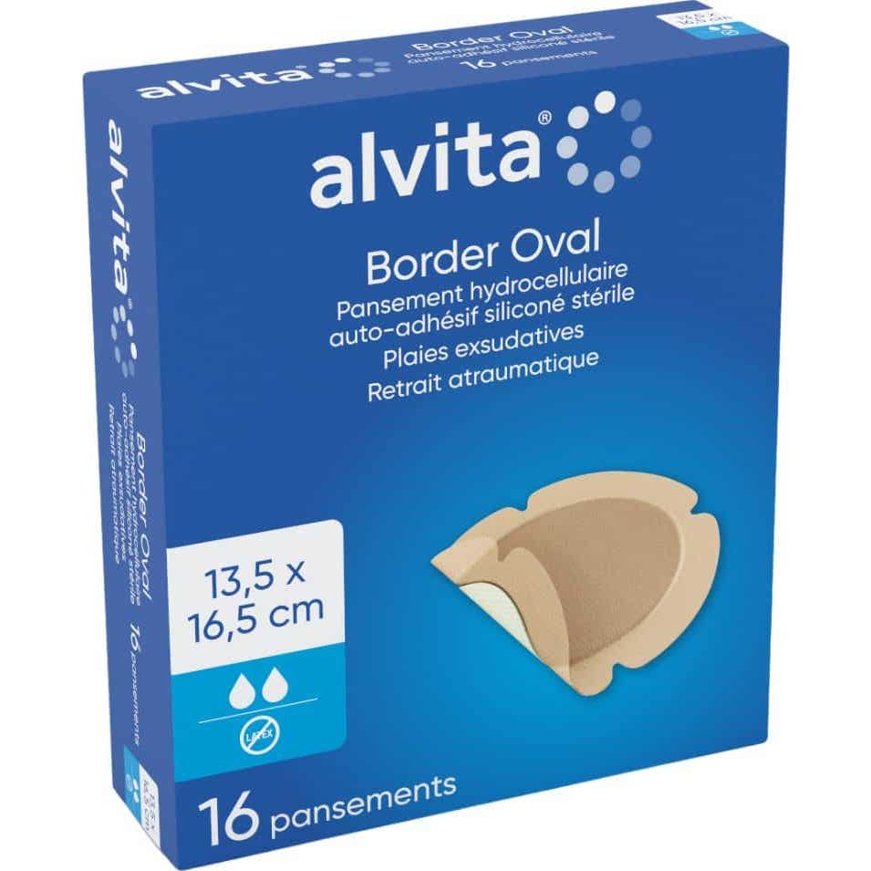 Alvita Border Oval Pansement Hydrocellulaire 13,5x16,5cm 16uts