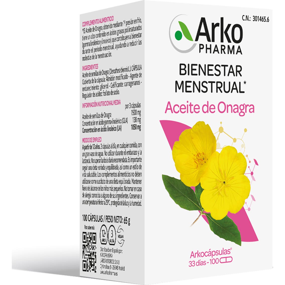 Arkopharma Huile d'onagre 1500mg 100caps