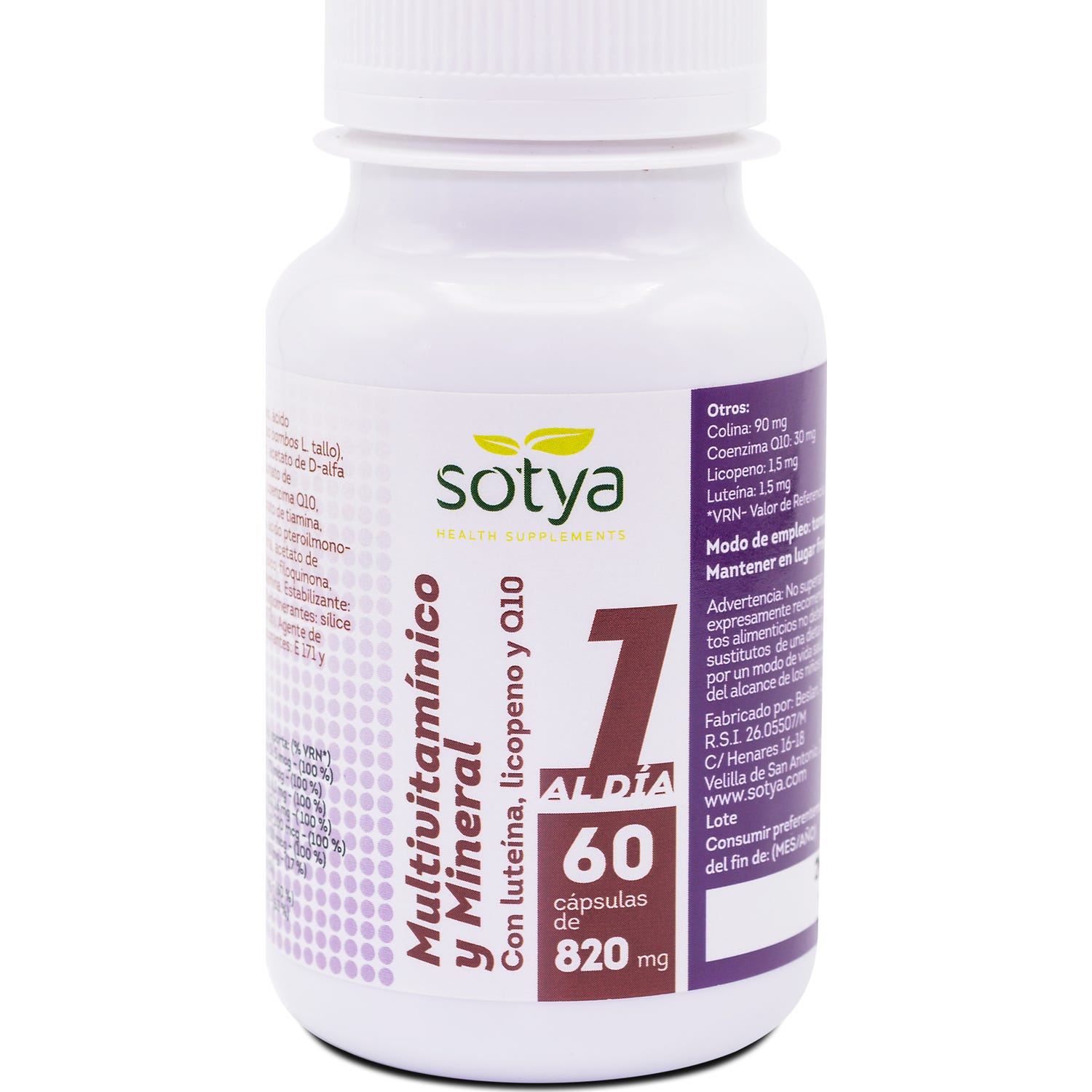 Sotya Multivitamines et minéraux 60 gélules de 820 mg